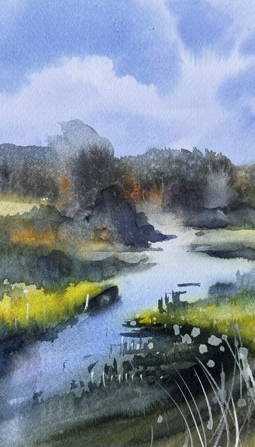 Morning by the river by Nadiia Dubei