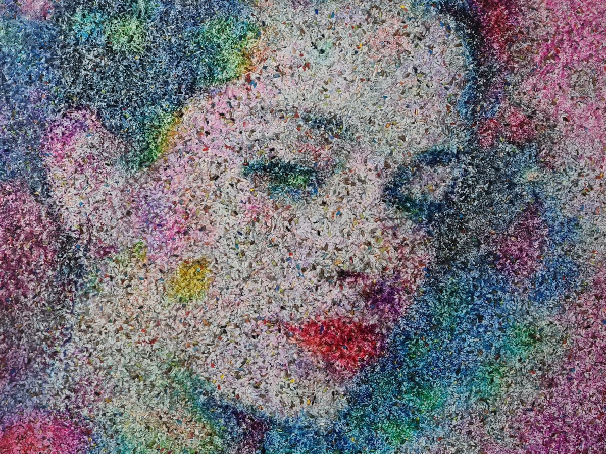 Impressionistic Portrait Collage By Alessio Mazzarulli, 33 X 26, Adults Should Love - 05 (N.659), Original Artwork