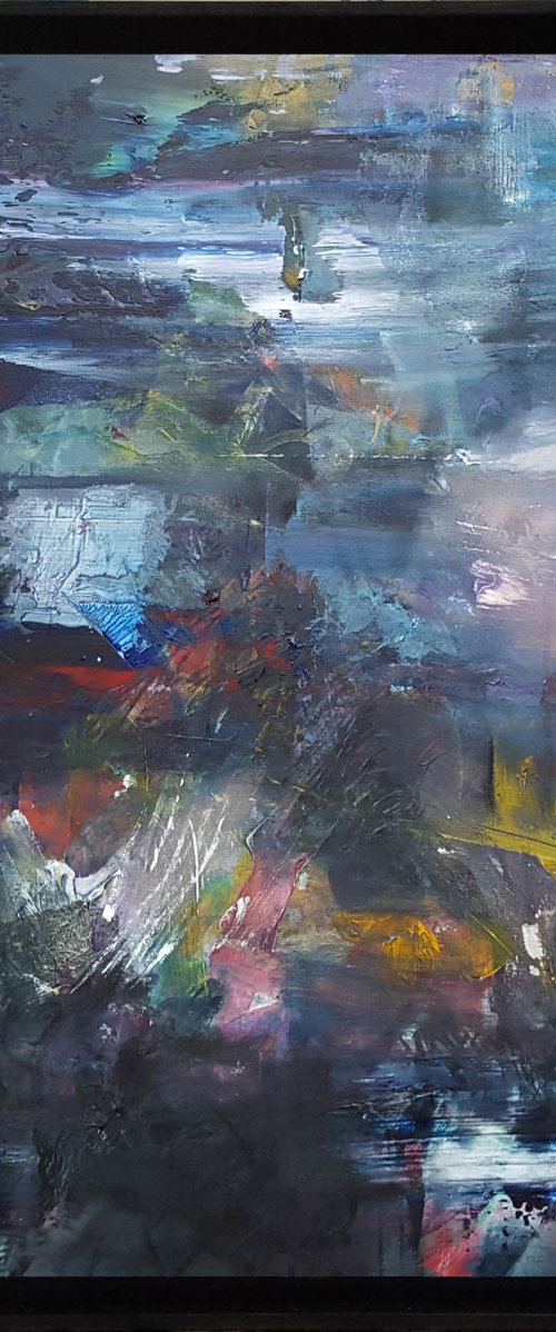 Large lightscape oneiric delirious art by romanian painter O KLOSKA about perenity time memory by Kloska Ovidiu