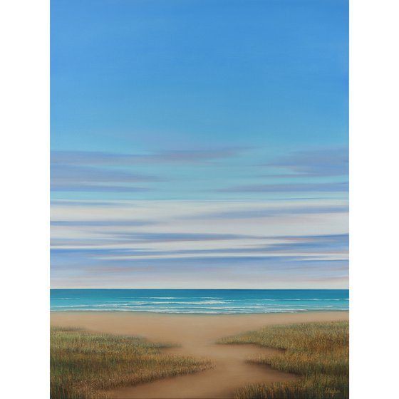 Beach Path - Modern Blue Sky Seascape