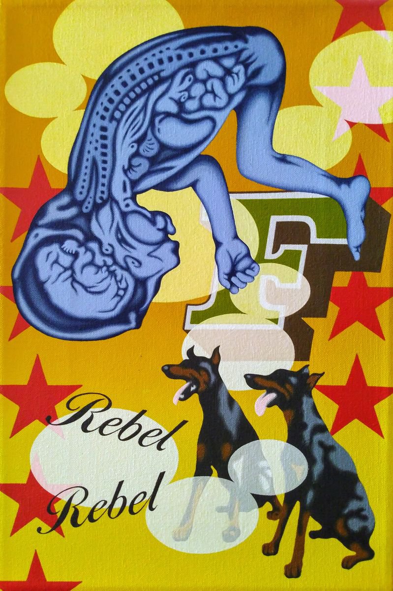 Urban And Pop Portrait Acrylic Painting By Hirotaka Suzuki, 12 X 18, Untitled 2, Original Artwork