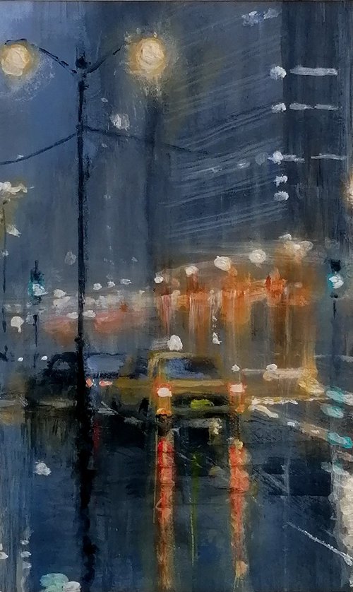 Urban downpour,  New York by Alan Harris