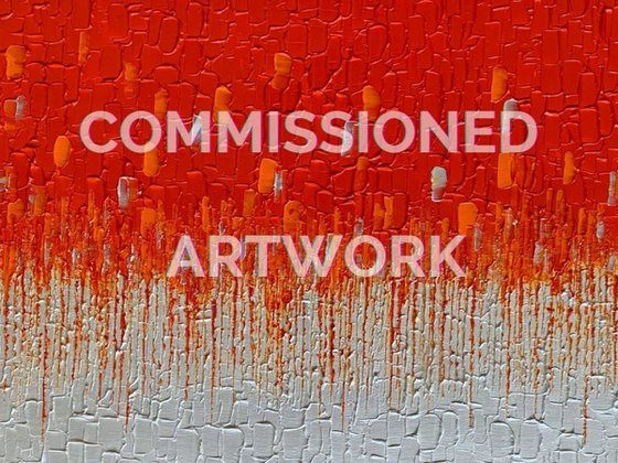COMMISSIONED ARTWORK FOR MARK - CASCADE OF ORANGE #2 - LARGE, TEXTURED, PALETTE KNIFE ABSTRACT ART – EXPRESSIONS OF ENERGY AND LIGHT. READY TO HANG!