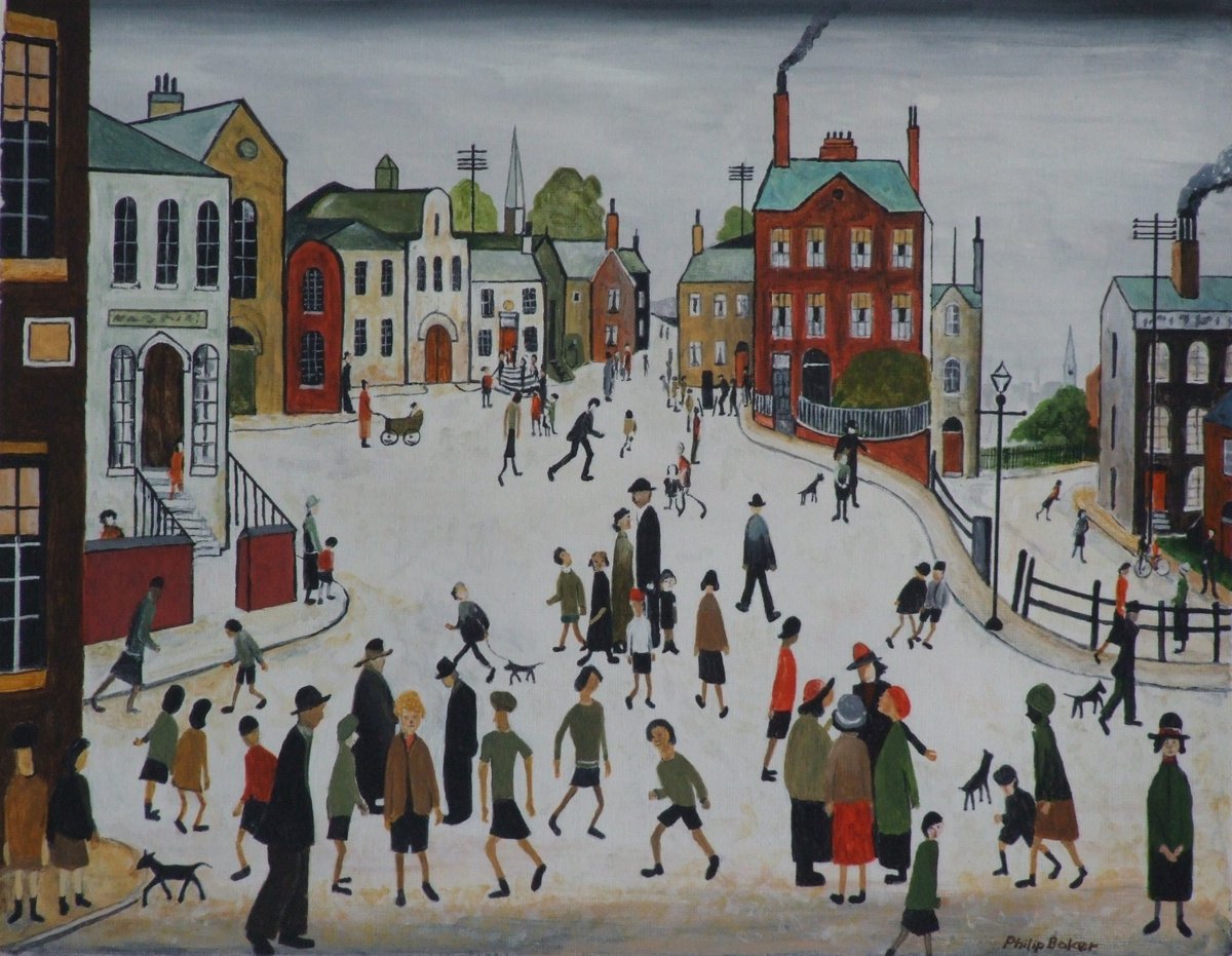 A village Square after Lowry by Philip Baker