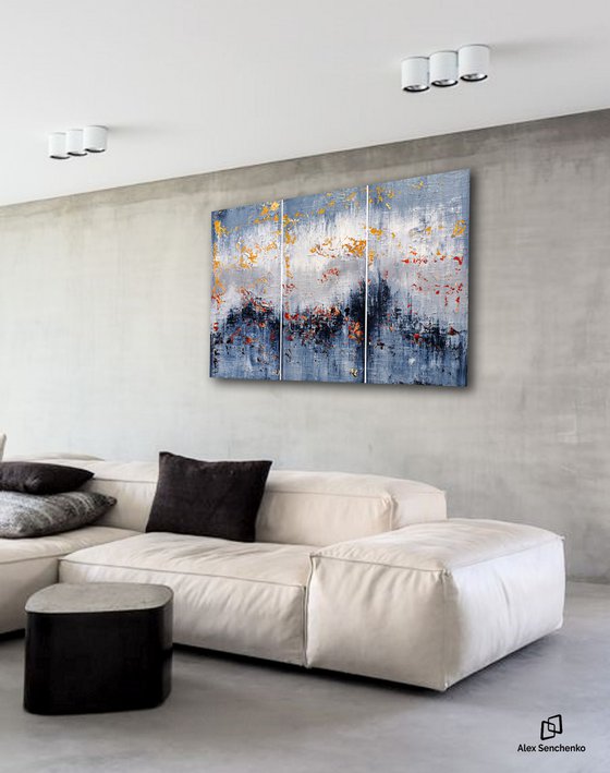 150x100cm. / Abstract triptych / Abstract 2118