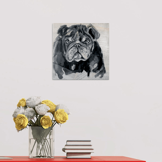 PORTRAIT OF BULLDOG II  /  ORIGINAL PAINTING