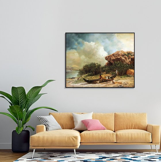 Fishermen and Boat