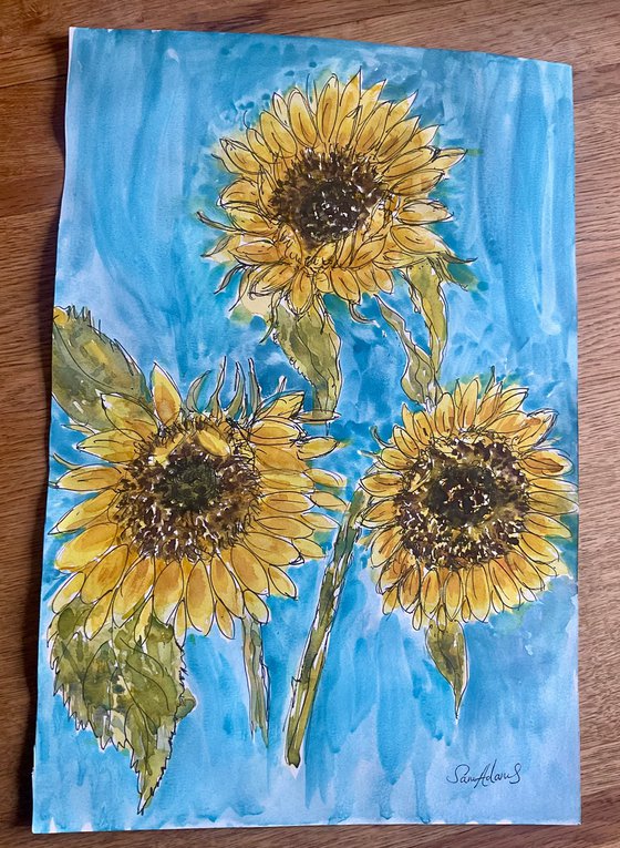 Three Sunflowers