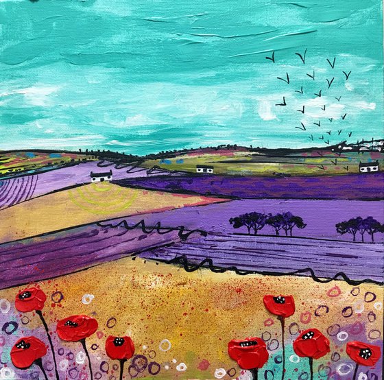 Springtime Poppies #2 - Scottish Landscape 30x30