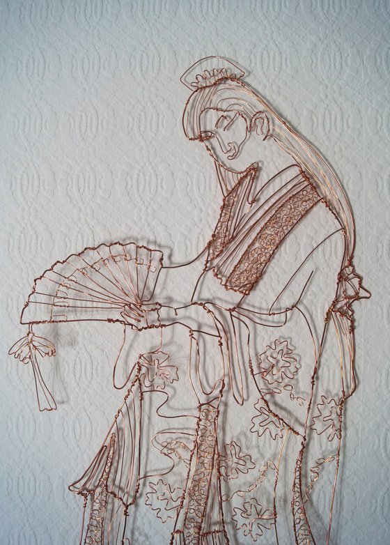Japanese Geisha Wire Sculpture
