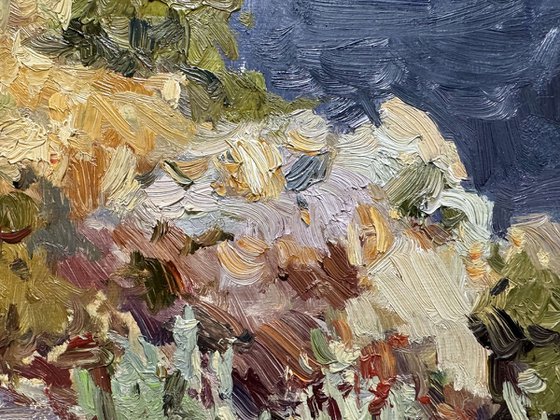 Riverbank Under Summer Sky