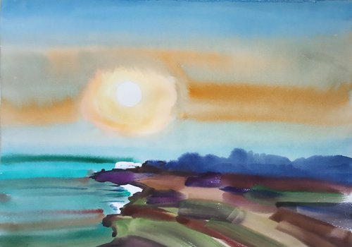 Sun over the sea by Valentina Kachina