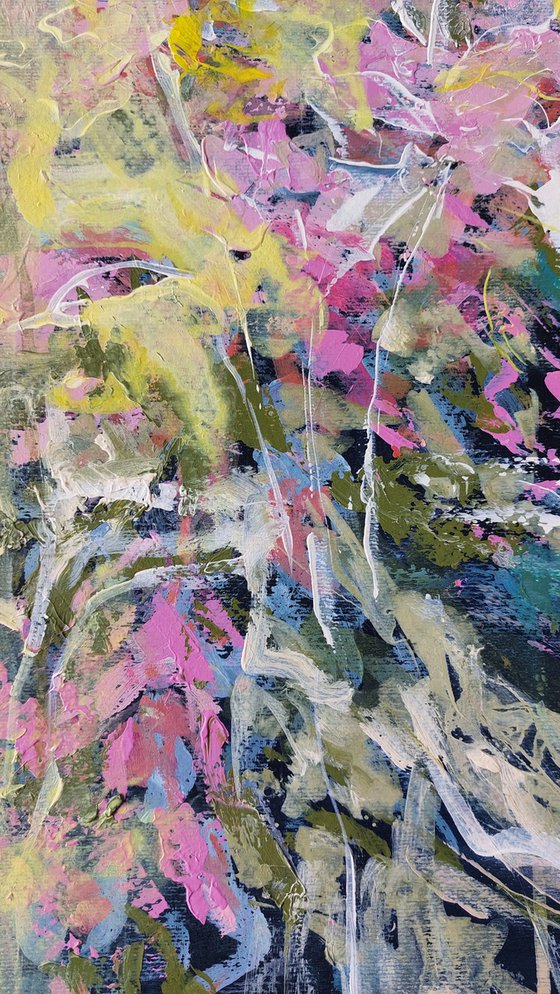 Abstract Floral Triptych on Paper