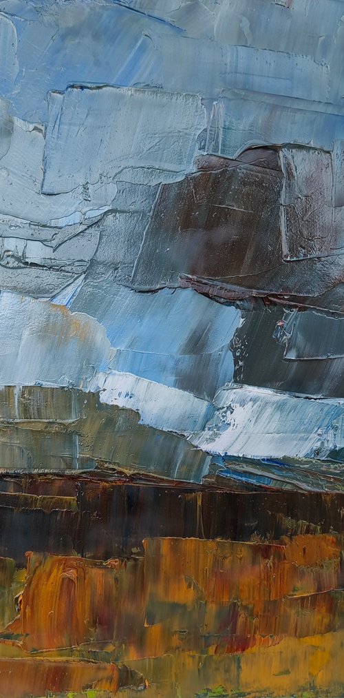 A landscape with clouds and cottages by mahonart75