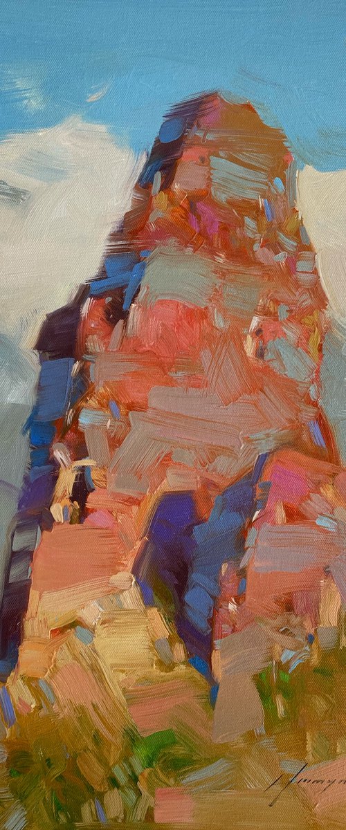 Rock in Sedona, Original oil painting, Handmade artwork, One of a kind by Vahe Yeremyan