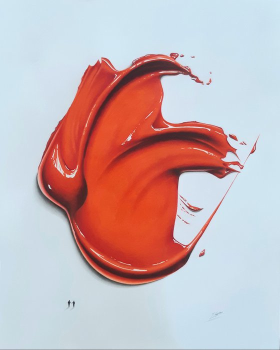 Light Cadmium Red 117: A Colour Pencil Drawing Of Paint