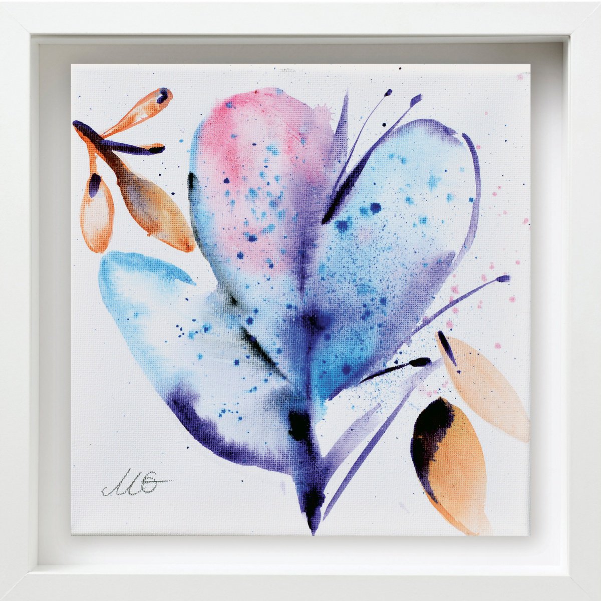 Abstract Botanical Drawing By Milena Gaytandzhieva, 10 X 10", Flower Impression 2, Original Artwork