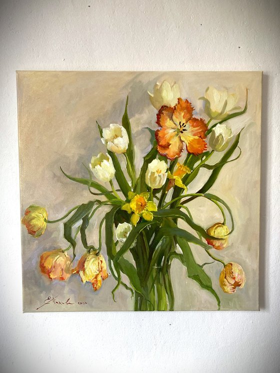 Still Life with Daffodils and Tulips