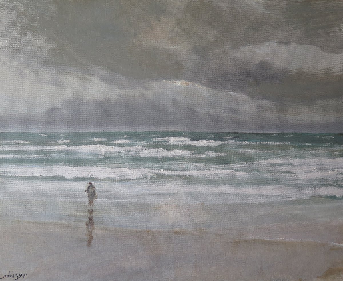 Impressionistic Landscape Oil Painting By Malcolm Ludvigsen, 30 X 24", Scarborough, Feb 10, Original Artwork