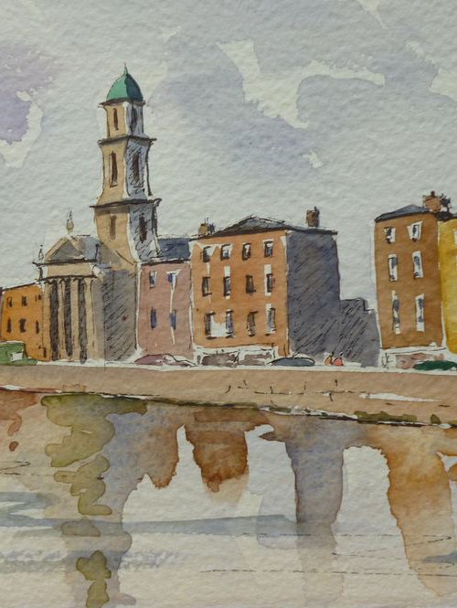 Liffey Reflections at Arran Quay, Dublin by Maire Flanagan