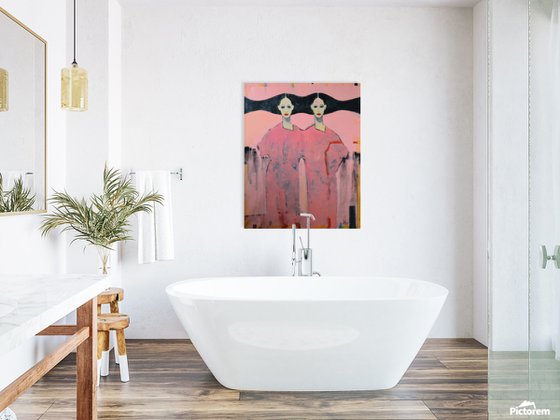 My Red — Twin Figures in Pale Pink