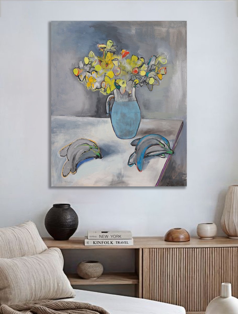  Daffodils And Bananas By Artem Andreichuk, 35 X 43, Artwork For Sale On Artfinder