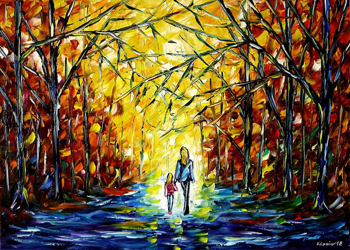 Expressive Oil Painting , Autumn Sun By Mirek Kuzniar, 28 X 20, Artwork For Sale On Artfinder