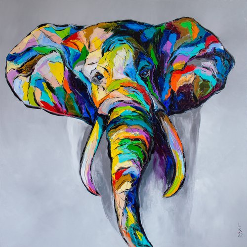 Colorful elephant by Liubov Kuptsova