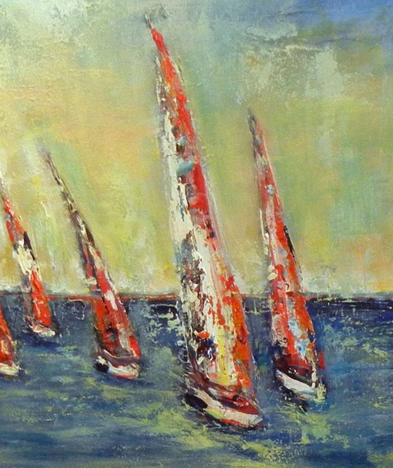 Sailboat Regatta 74 x 36