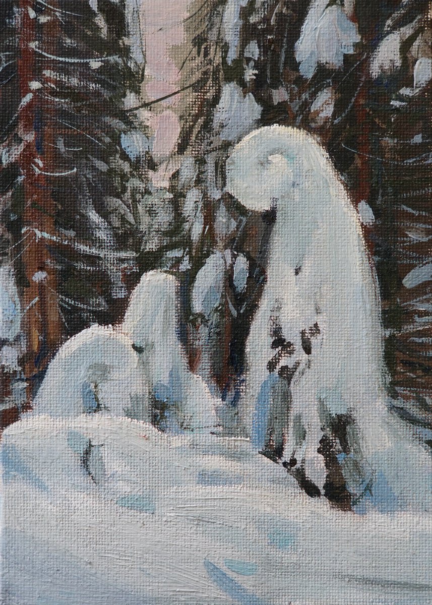 Impressionistic Landscape Oil Painting By Olha Retunska, 5 X 7", Moomin Troll, Original Artwork