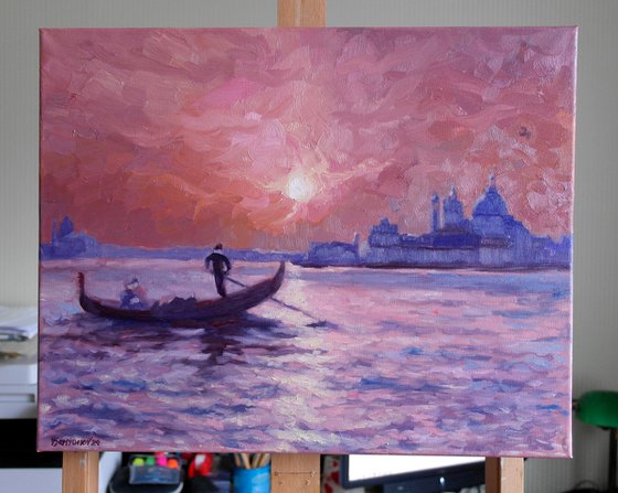 Romantic Sunset in Venice
