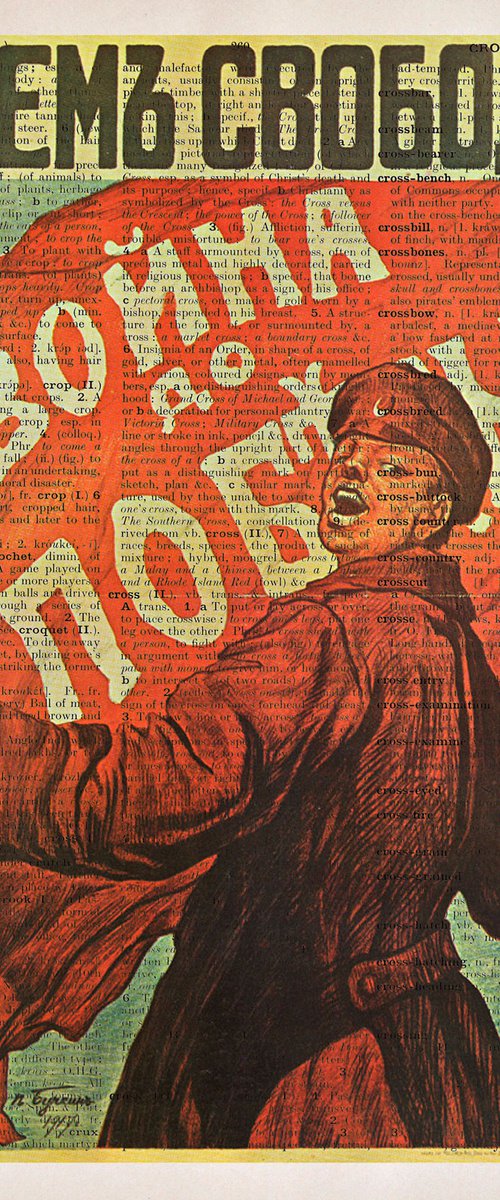 Freedom Loan - War Until Victory! - Collage Art Print on Large Real English Dictionary Vintage Book Page by Jakub DK - JAKUB D KRZEWNIAK