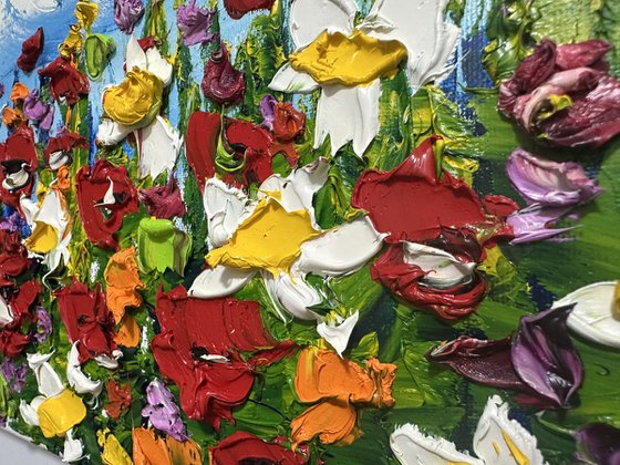 Meadow Flowers deep impasto