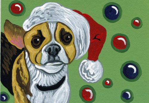 Blonde Chihuahua Pet Christmas Dog by Carla Smale