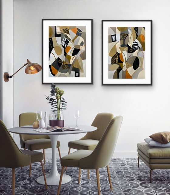 Golden Expression (Diptych)