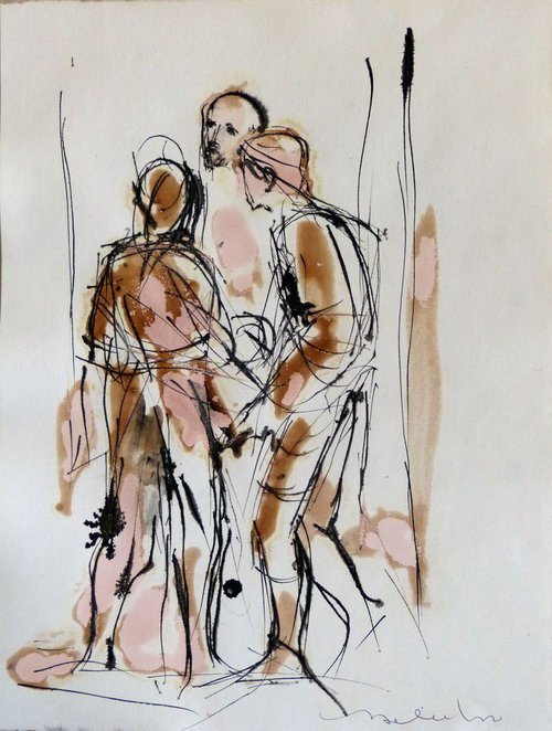 Heated Discussion, 24x32 cm by Frederic Belaubre