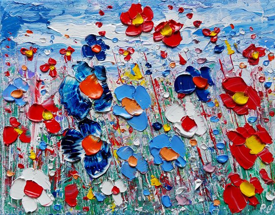 "Abstract Meadow Flowers in Love"