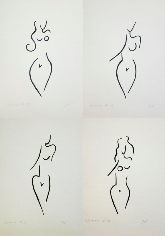 Women series line drawings - set of four #2