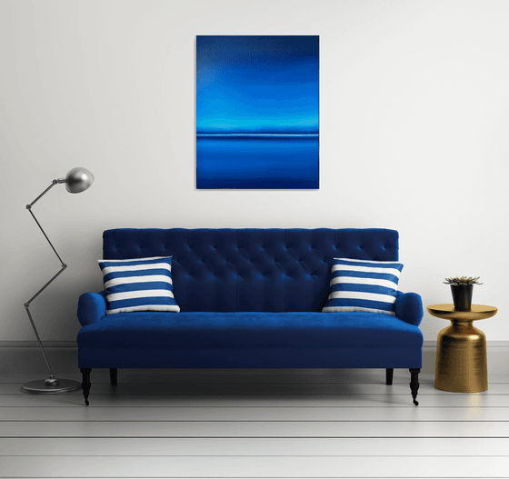 Night lake in Ukraine - Blue abstract