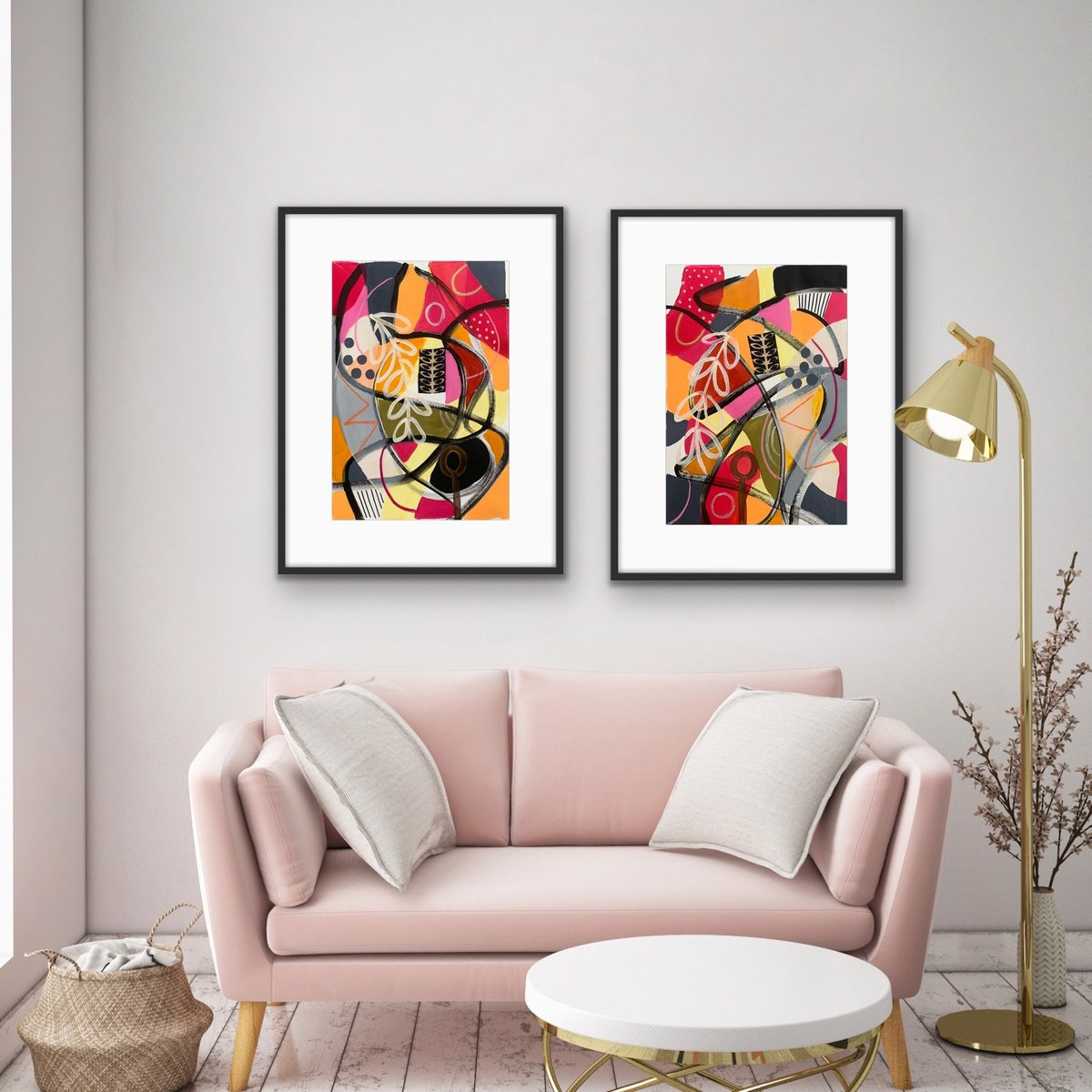 Organic Abstract Acrylic Painting By Rashna Hackett, 15 X 21", Let