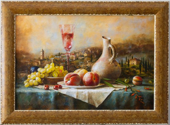 Repast With A Landscape In The Background