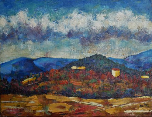 Landscape study, Gard, Autumn by Lionel Le Jeune