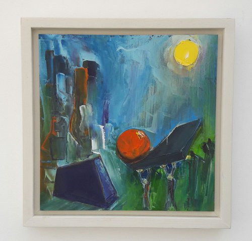 Framed original abstract oil painting on panel 'Shapeshifting #2' by Michael Hemming by Michael Hemming