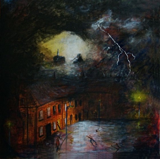 Thunderstorm (Oil on Canvas 39x39 inch)