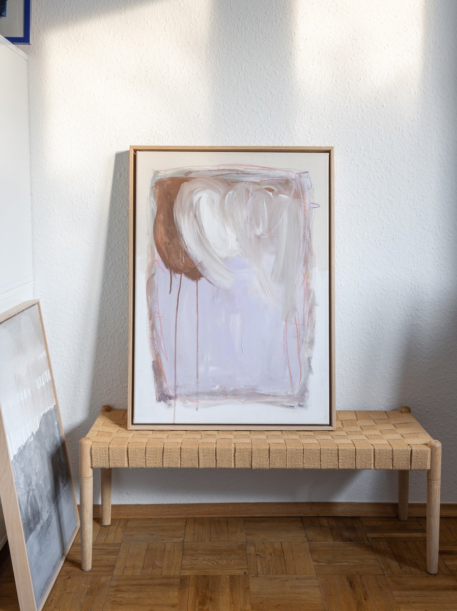 Abstract Acrylic Painting By Mareike Bohmer, 21 X 29", Abstract Brush Strokes 336, Original Artwork