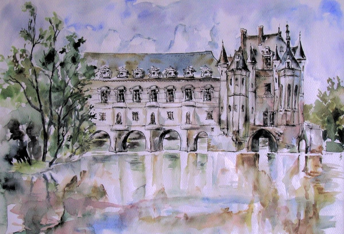 Chateau de Chenonceau in France by Sz�kelyhidi Zsolt