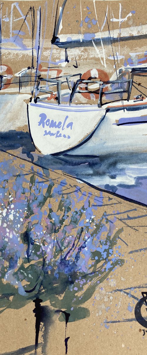 LAVENDER IN SAN REMO PORT - lavender series by Valeria Golovenkina