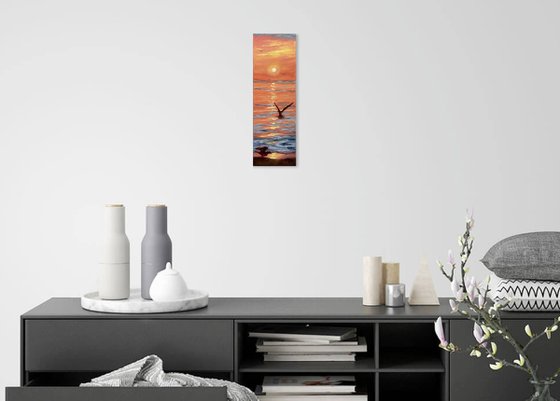 Seagulls at sunset