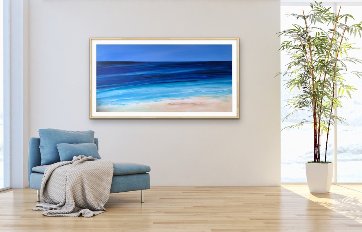 City Beach Blues By Jan Rogers, 39 X 20, Artwork For Sale On Artfinder