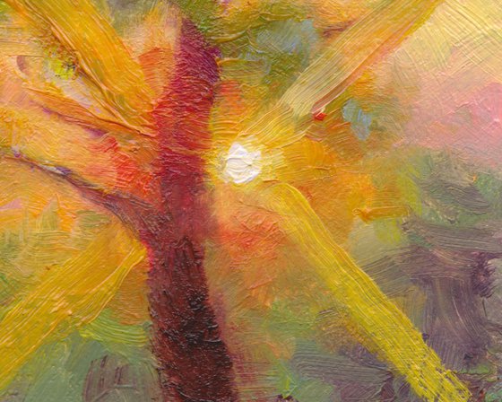 Sun Flares - plein air tree and lavender